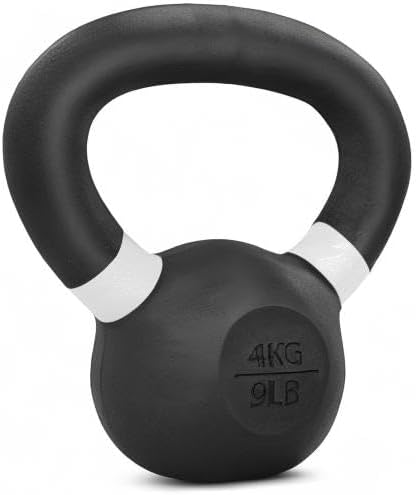 Yes4All Kettlebell - Heavy-Duty Cast Iron with Non-Slip Handle & Flat Bottom | 9lb to 71lb Options