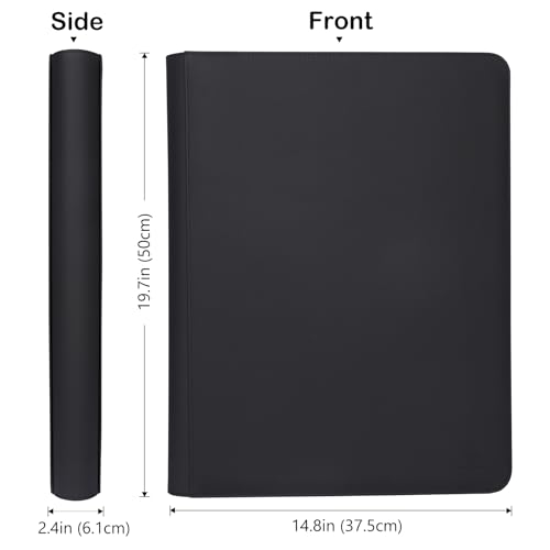 Rayvol Black 16-Pocket Top Loader Card Binder Holds 512 Cards - Padded Water-Resistant Cover