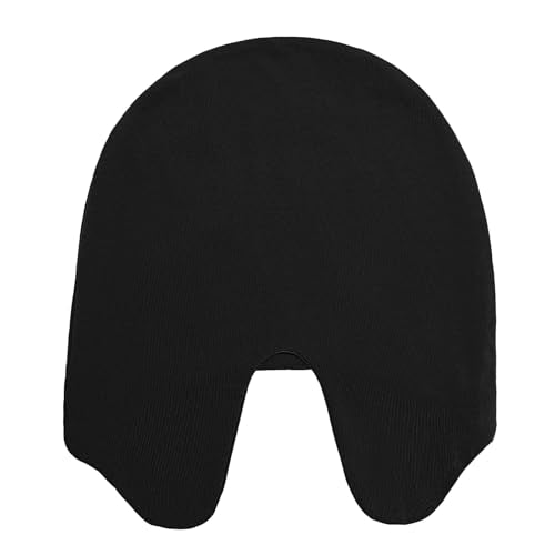 Beisto Sleeping Cap with Eye Mask - Black, Windproof Warm Nightwear for Elderly, Postpartum & Migraine Sleep