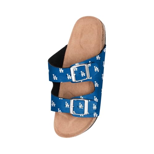 MLB Women's Mini Print Double Buckle Sandals - Los Angeles Dodgers, Small