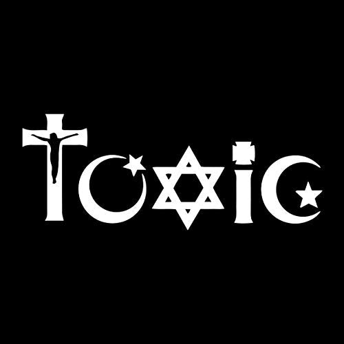 Toxic Religion Vinyl Decal - 5-Inch White Weatherproof Sticker