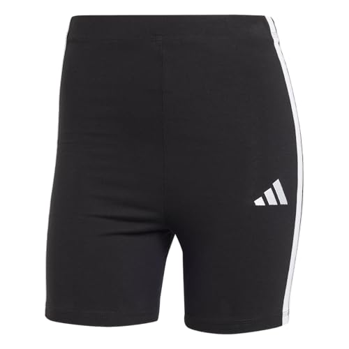 adidas Women's High-Waisted 3-Stripes Biker Shorts X-Large Black & White