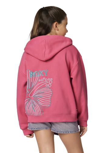 Roxy Kids Coastal Cruiser Zip Hoodie Big Kid 8-10 Pink Hibiscus