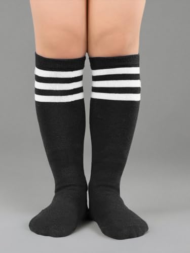 Knee High Soccer Socks for Kids - Black & White / White & Black, 3-6 Years
