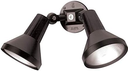 150W Outdoor Security Flood Light - Dual Head, Weatherproof Cast Aluminum, Dark Bronze Finish