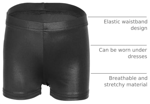 Solid Color Girls' Sparkle Gymnastics Shorts - Black, 6-7 Years