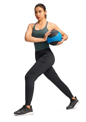 Women's Black Medium G Gradual Joggers with Zip Pockets - Athletic Sweatpants