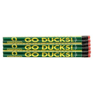 Oregon Ducks Wooden Pencil Set - 6-Pack with Team Logo Erasers