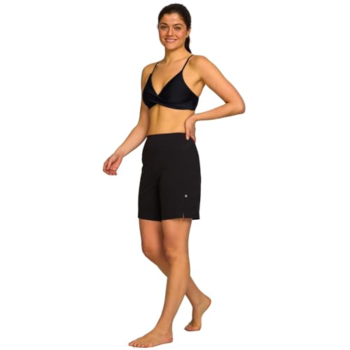 Hurley Women’s 7in High Waisted Swim Shorts with Liner – Black