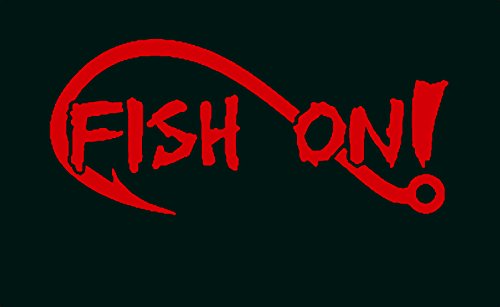 Bass Fishing Decal Sticker - Red Fish On Design