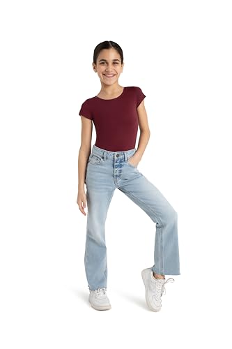Short Sleeve Leotard for Girls - Small / Maroon