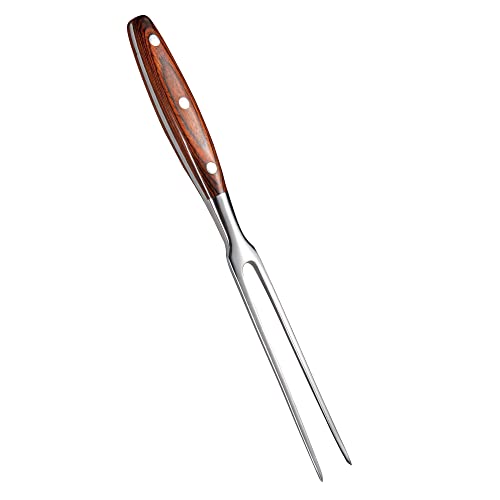IMEEA 11.6 Inch Stainless Steel Carving Fork with Wooden Handle for Meat & BBQ