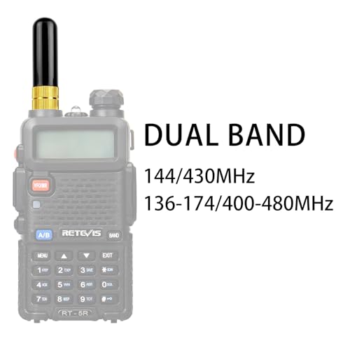 Dual Band VHF/UHF Antenna for Walkie Talkies - SMA Female, 5cm