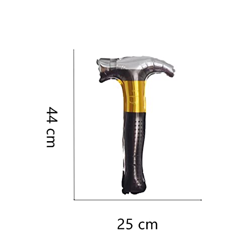 Blue Tie, Black Bow Tie, Beard, Electric Screwdriver Drill Hammer Balloon Set 17 inches each Balloon Decoration for Father's Day Party for Dad, Husband and boy friend Birthday Party(5 pcs)