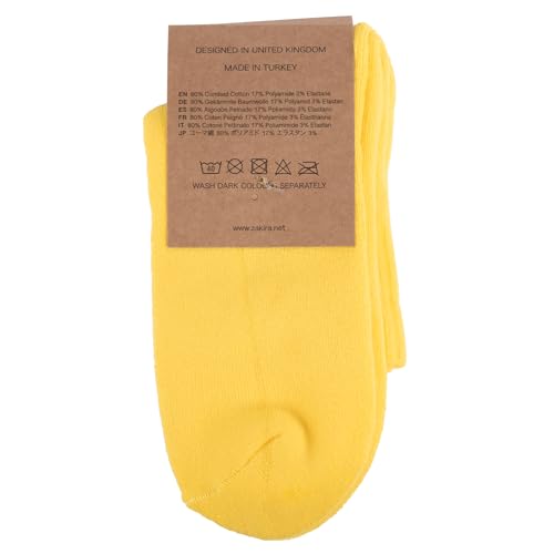 Athletic Sports Ankle Trainer Socks - Combed Cotton Terry - Yellow