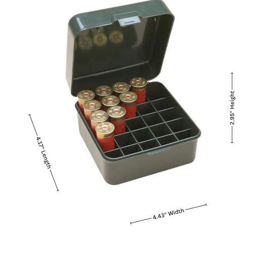 25 Round Shotshell Box with Flip Top - Forest Green