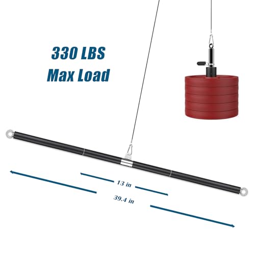 Prebene Lat Pull Down Bar Dual Hook Cable Attachment - Heavy Duty Lat Bar Straight Bar (Variation: straight bar B)