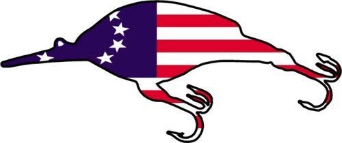 American Flag Bass Fishing Decal - Durable Vinyl Crank Bait Sticker 5x2.1