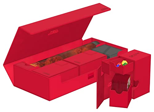 Ultimate Guard Superhive 550+ Deck Case Red for Double-Sleeved Cards, Magnetic Closure
