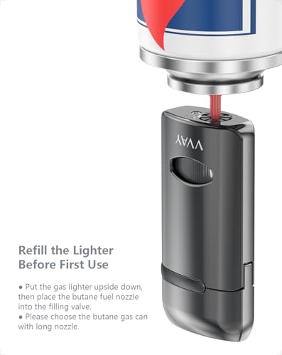 Windproof Jet Flame Lighter - Refillable Butane, Metal Body