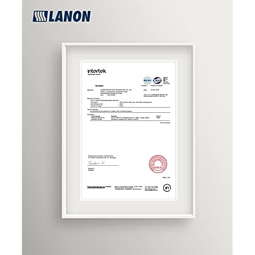 LANON 3 Pairs Nitrile Chemical Resistant Gloves, Reusable Heavy-Duty Rubber Gloves with MicroFoam Textured Palm, Acid, Alkali and Oil Protection, Black, Large