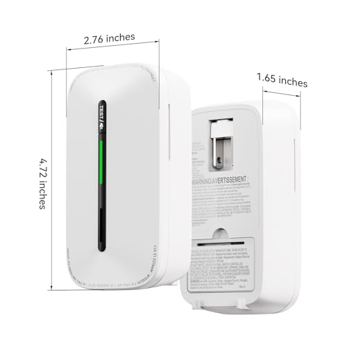 Jemay Plug in Carbon Monoxide Detector,10 Year Battery CO Alarm Detectors with Test-Button & Breathing Light, Portable AC Power CO Monitor Detectors for Home/Hotel, Just Plug & Play, 1 Pack