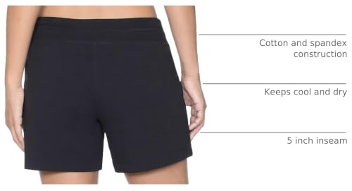 Danskin Women's Essential Active Drawcord Short, Medium, Black