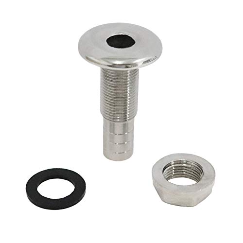 316 Stainless Steel Thru-Hull Fitting 3/8IN I.D. Marine Boat Plumbing Hardware