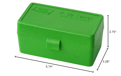 50-Round Ammo Box for .22 Hornet & .30 Carbine - Stackable Green