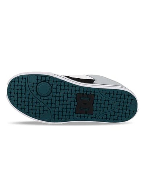 DC Men's Pure Skate Shoe, White/Black/Teal, 6.5