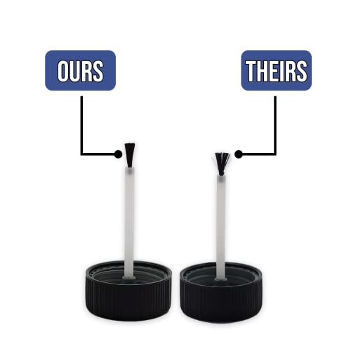 Pack of 4 60cc (2 Ounce) HDPE Bottle with Graduated Markings, Childproof Cap, Mix Ball and Touch-Up Brush for Household or Automotive Paint