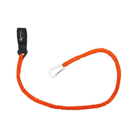 Kayak Paddle Tether & Fishing Leash with Carabiner - Orange 1 Pack