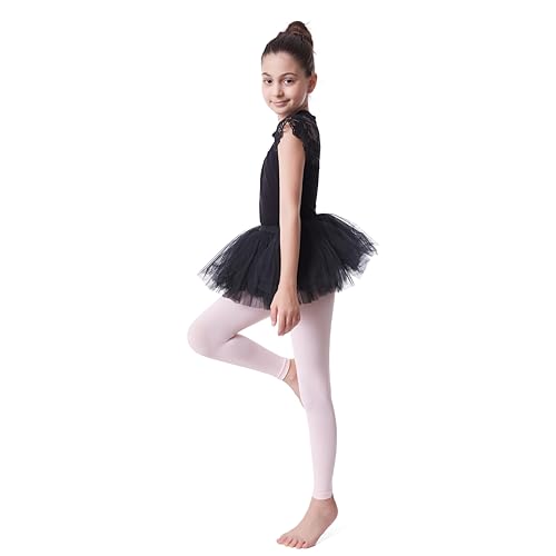Girls' Opaque Footless Dance Tights, Ultra Soft - Pink, 11-13 Years