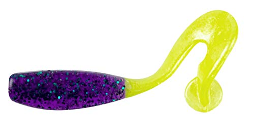 Stroll'R Soft Plastic Crappie Fishing Lure - Junebug Pearl Chartreuse, 2.5" - Pack of 12