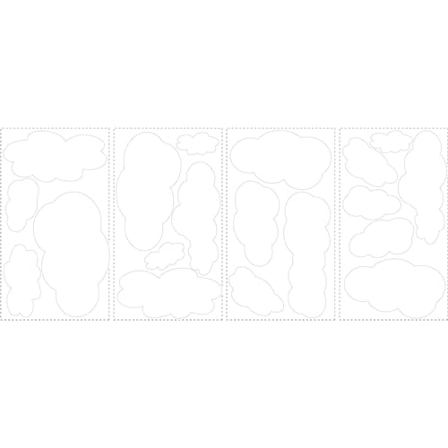 RoomMates RMK1562SCS White Clouds Peel and Stick Wall Decals 10 inch x 18 inch