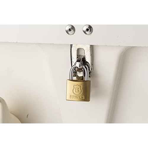 BRINKS - 40mm Solid Brass Keyed Padlock with 7/8¡± Shackle Clearance, 4-Pack - Chrome Plated with Hardened Steel Shackle, (171-40401)