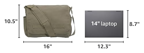Large Army Green Sweetbriar Vintage Canvas Messenger Bag - Heavyweight Cotton