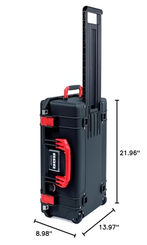 Pelican Air 1535 Carry-On Case - Black with Red Handles & Latches