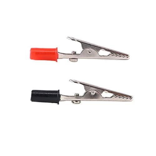 Metal Alligator Clips Electrical Test Clamps with Plastic Hands Red Black Kit 20PCS