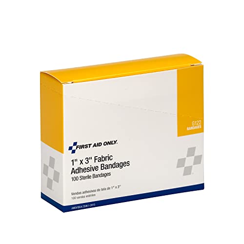 Adhesive Fabric Bandages 1 x 3 Inch - 100 Count First Aid Refill