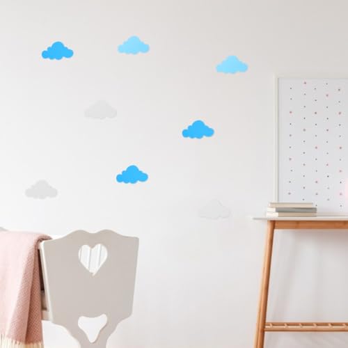Removable Wall Stickers 24Pcs Foam Stickers Clouds Shape Removable Wall Decal Projects Stickers Teaching Progress Toy for DIY Crafts Kindergarten Classroom Kids Room Decor