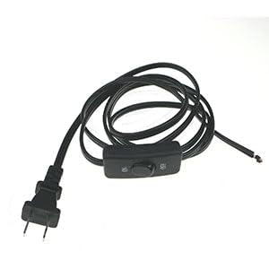 10 Feet Lamp Cord with Switch On Off, 18AWG 2 Prong Power Cord with 3A Switch,Pure Copper Wiring Tail Stripped (10FT1pcs)