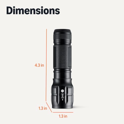 Tactical Flashlight - 140 Lumens, Waterproof, 3 Modes, Zoomable