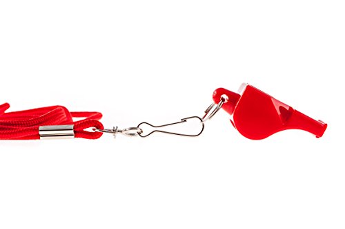 Loud Pealess Whistle with Lanyard - Red