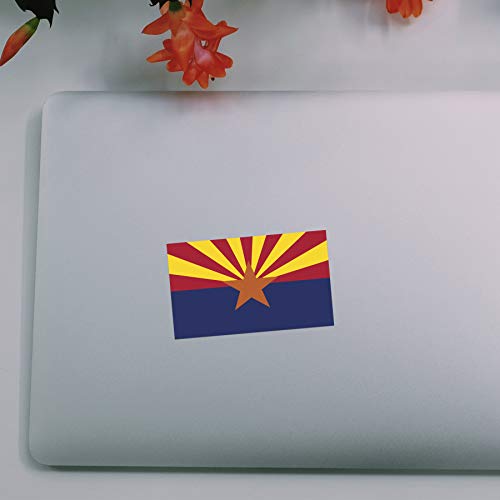 Arizona State Flag Decal Sticker - 2-Pack, 5x3 Inches, UV Protected