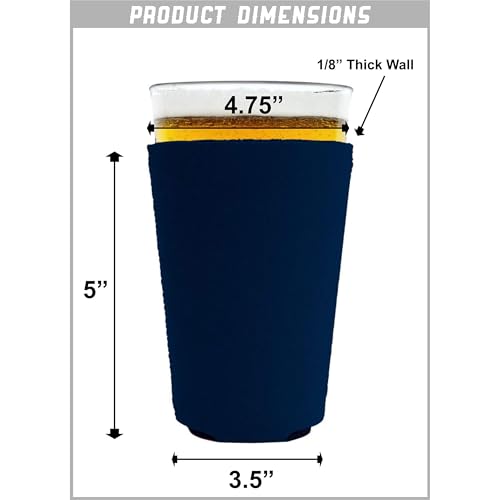 Shark Pattern Pint Glass Coolie - 16 oz Collapsible Foam Drink Cooler