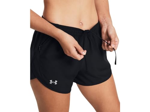 Under Armour Women's Fly by Shorts Medium Black Reflective Lightweight Breathable Athletic