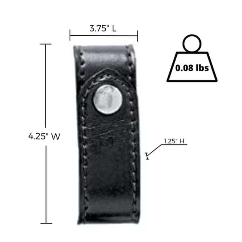 Safariland 690 Handcuff Holder Strap with Snap, Plain Black, Chrome Snap