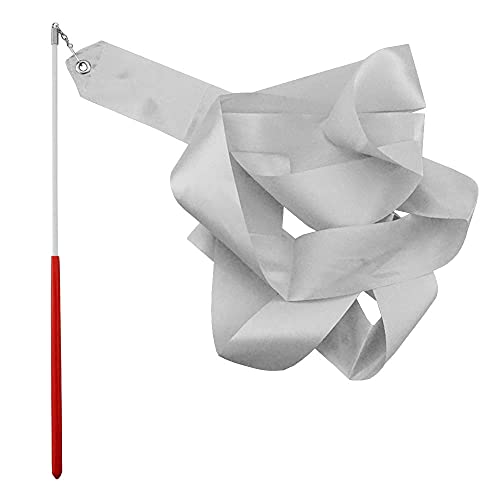 Silvery Rhythmic Gymnastics Wands - 2 Pack Dancing Streamers