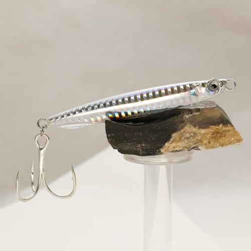 Navicatch Silver Saltwater Fishing Jigs 3-Piece Set 40g-80g for Striped Bass & Mackerel